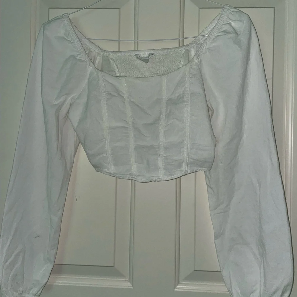 Boutique Corset Long Sleeve Crop Top - White - Size Small - Picture 1 of 3
